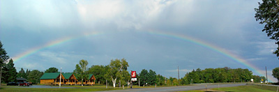 Rainbow over Hillcrest Cabins